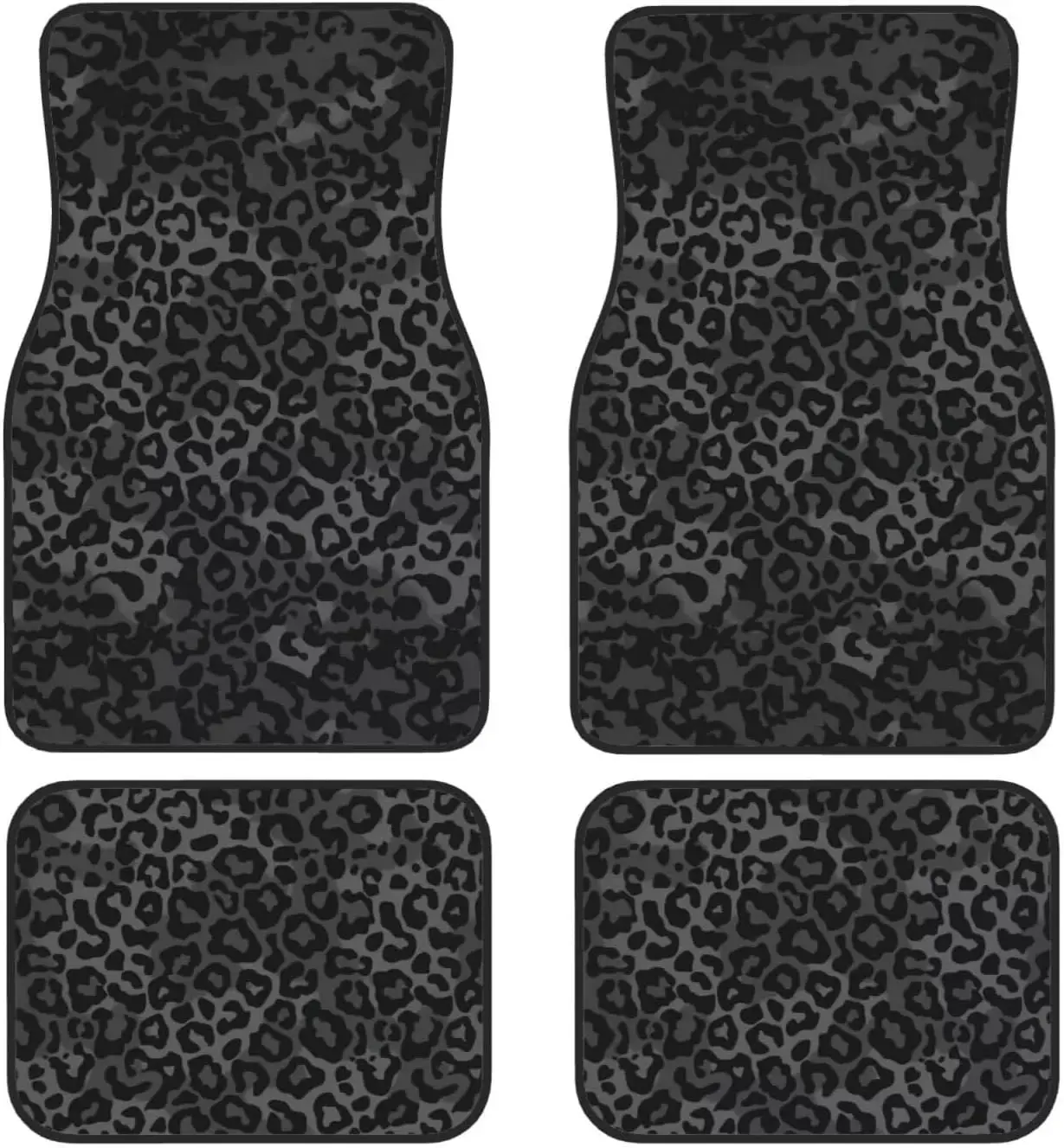 4 Uds alfombrillas de coche alfombras Rosa flor de cerezo Protector de suelo de coches para alfombra negro lindo Floral antideslizante alfombrillas traseras de coche: Gris