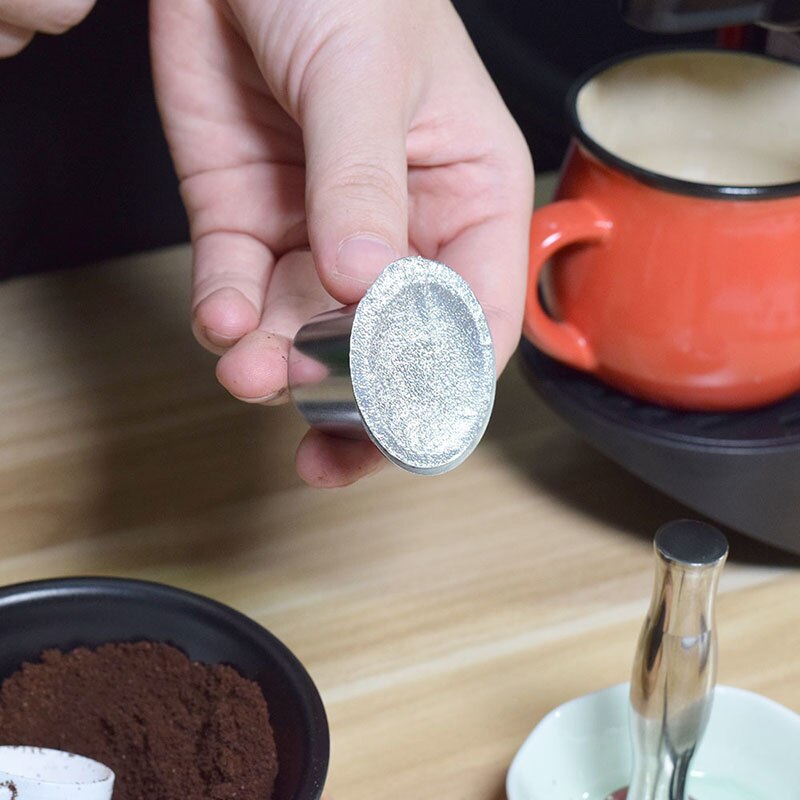 40/60 stk. klæbende aluminiumsfolie kaffekapsel låg sæt til nespresso maskine genopfyldelig kaffe hjemmebrygning