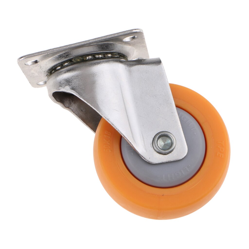 4pcs Nylon All Swivel Caster Wheels Plate Caster for Trolleys Orange 2'
