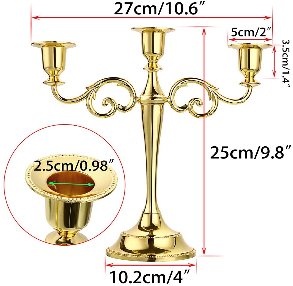 5-Arms Verzilverde Kandelaar 26Cm/10 &#39;&#39;Tall Kaarshouder Voor Taper Kaarsen Voor Formele Event eettafel Decor