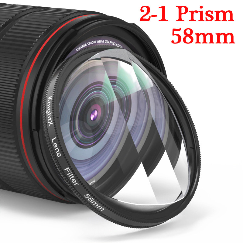 Filtro de prisma KnightX 49-77mm 52mm 58mm giratorio cambiable CPL medio FX dioptrías divididas efectos especiales accesorios de fotografía: Morado graduado