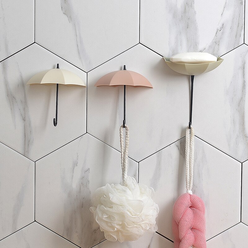 3Pc Opslag Haak Creatieve Paraplu Vorm Kleurrijke Sleutel Hanger Holder Thuis Slaapkamer Muur Decoratie Accessoires Belasting Gewicht 0.2Kg