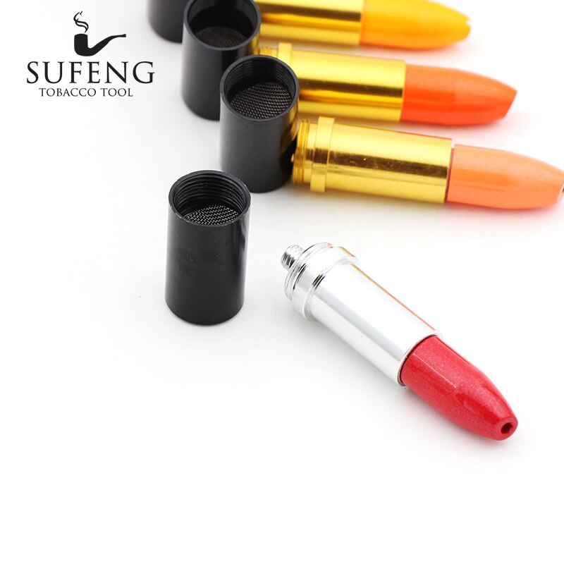 metalen persoonlijkheid lipstick model kleine pijp, 68mm kleine populaire pijp, te dragen,