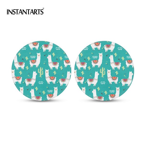 INSTANTARTS-posavasos para coche pequeño, posavasos de coche con de Animal 3D de Alpaca, Juego de 2 accesorios para coche de fácil extracción: HN072D2