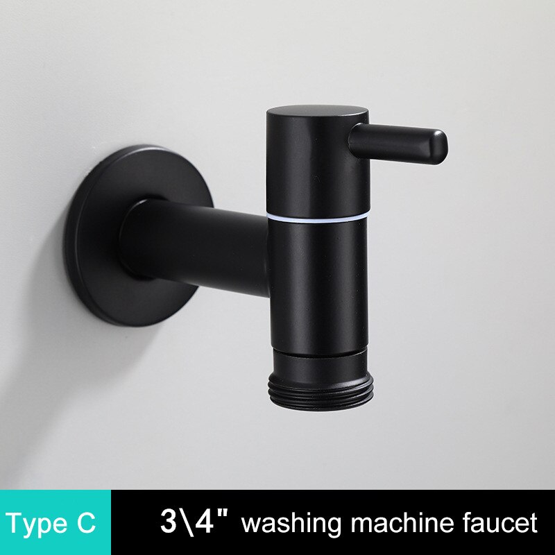 Zwarte Kraan Rvs Badkamer Wasmachine Kraan Mop Kranen Wc Hoek Kraan Double Behulp: Type C