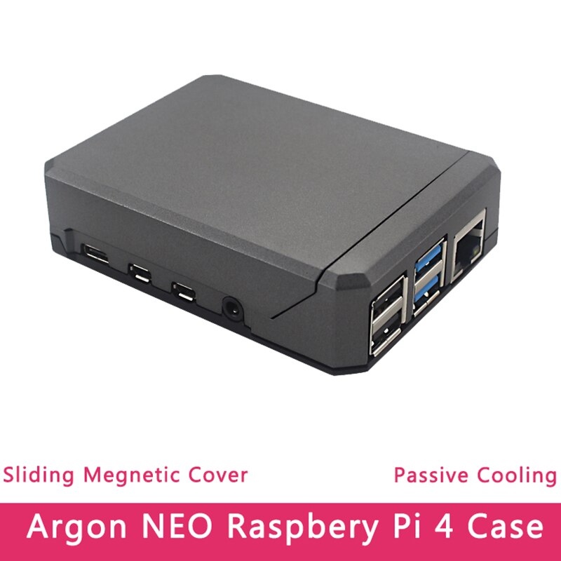 Voor Argon Neo Voor Raspberry Pi 4 Case Aluminium Metal Shell Sliding Netic Cover Passieve Koeling Silicon Koellichaam