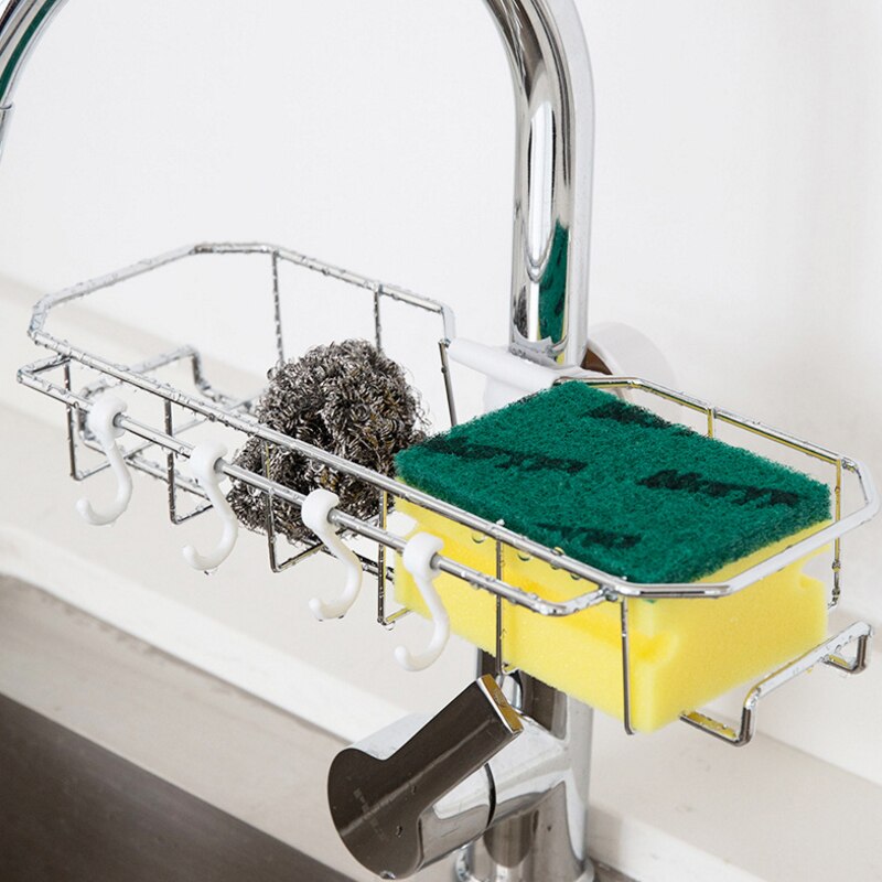 Porte-éponge antirouille pour salle de bain, robinet de cuisine, support d&#39;évier, boules de bain, support sec, accessoires de salle de bains et de cuisine