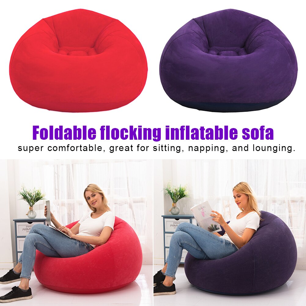 Liege Komfortable draussen Klapp Sitzsack Stuhl Aufblasbare Faul Sofa Hause Dekoration Schlafzimmer Waschbar Wohnzimmer Keine Füllstoff