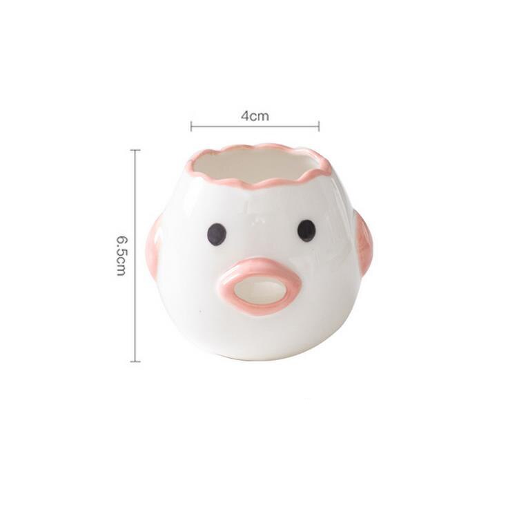 Kitchen Ceramic Cartoon Egg White Separator Yolk Dividers Chicken Kitchen Tool Cute Egg Yolk White Separator Cartoon Chick: Pink
