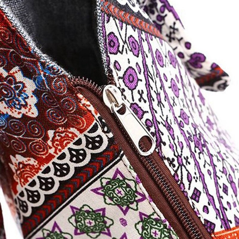 Bolso De Hombro Tipo Bandolera Hippie Bohemio De Lona Floral Bolso De Personalidad Coreana