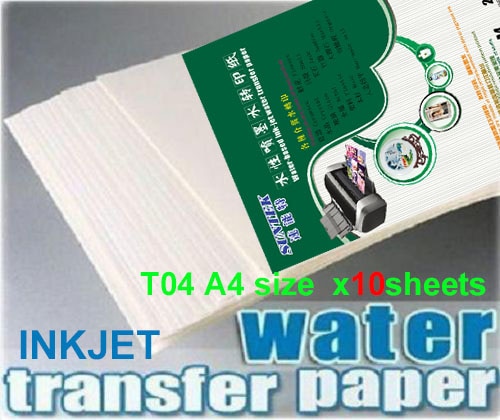 A4 10 sabanas water transfer papier exclusieve papel transfer waterglijbaan inkjet transfer papier waterglijbaan sticker papers