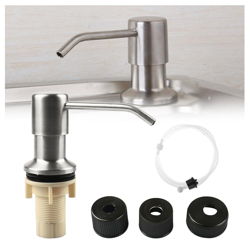 Liquid Soap Dispenser Black Kitchen Sink ABS Plastic Built In Lotion Pump Extension Tube For Bathroom/Kitchen Dispenser: Default Title