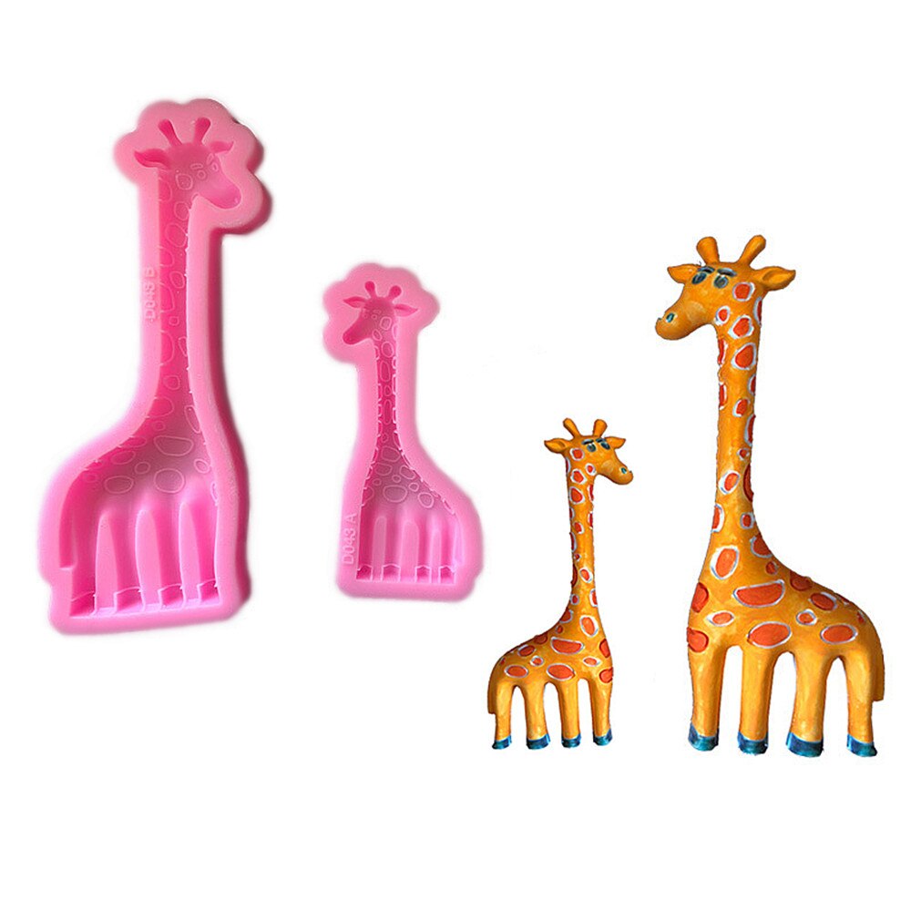 Cartoon Giraffe Chocolade Silicone Mold Fondant Cake Candy Mallen Koekjes Gebak Koekjes Mal Bakken Taart Decoratie Gereedschap Klei