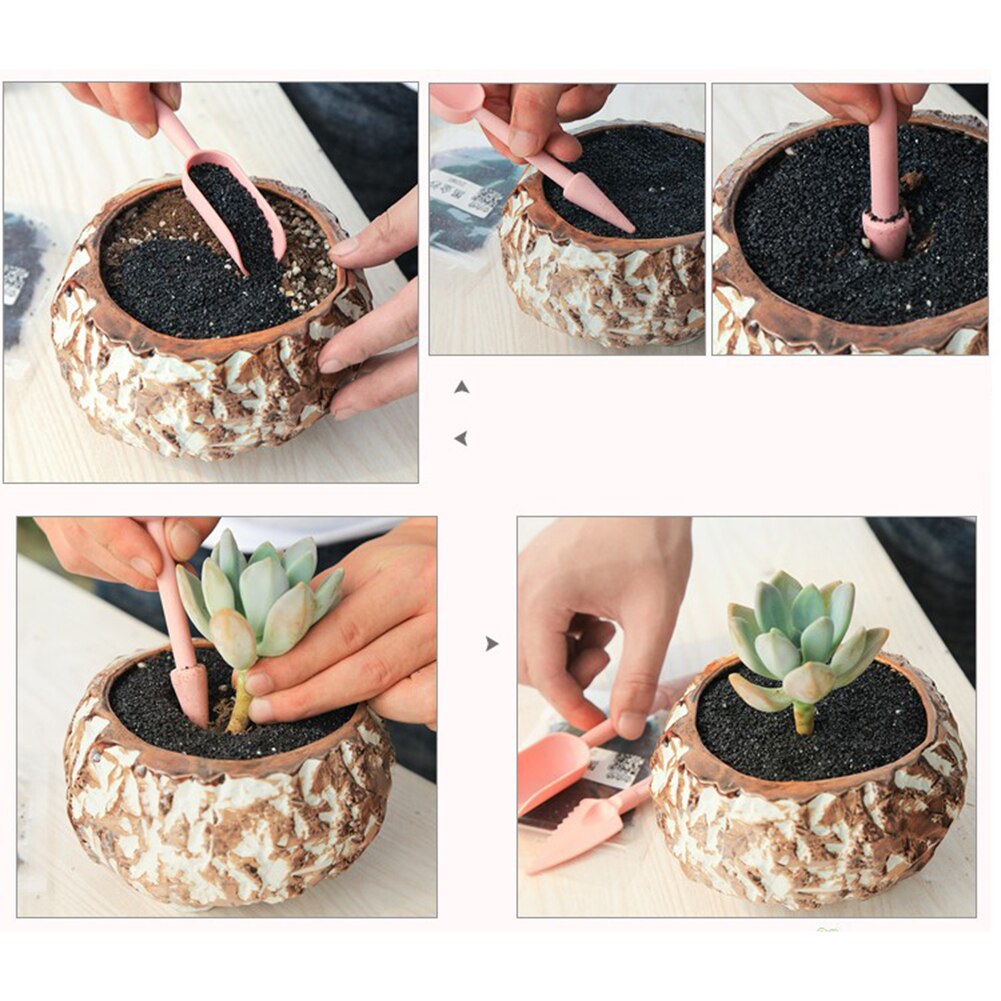 6 PCS Mini Garden Planter Kit DIY Hand Tools Set Succulent Plant Planting Kit Miniature Garden Plants Bucket Shovel Tools