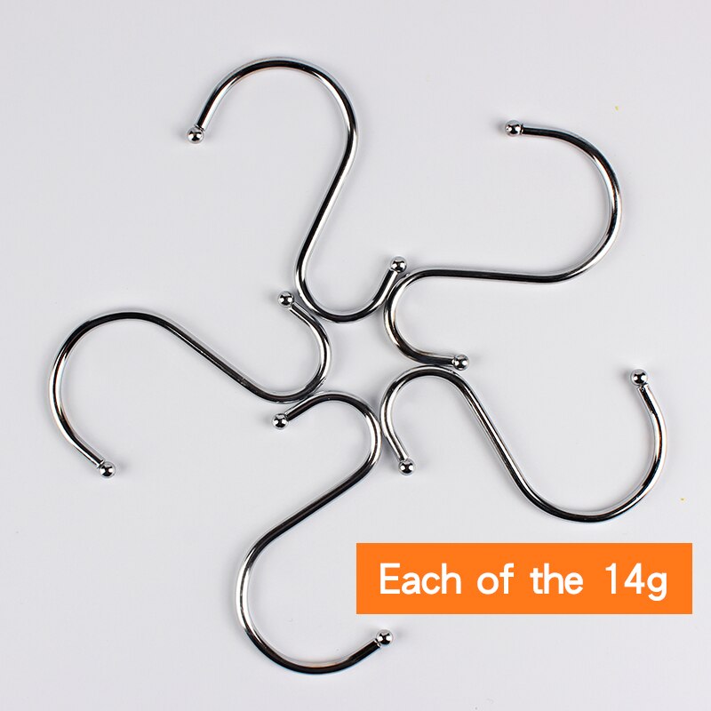 5PCS Stainless Steel S-hook Kitchen Hook Dormitory Hanger Wall Hanging Coat Rack Door Back Wardrobe Clothes