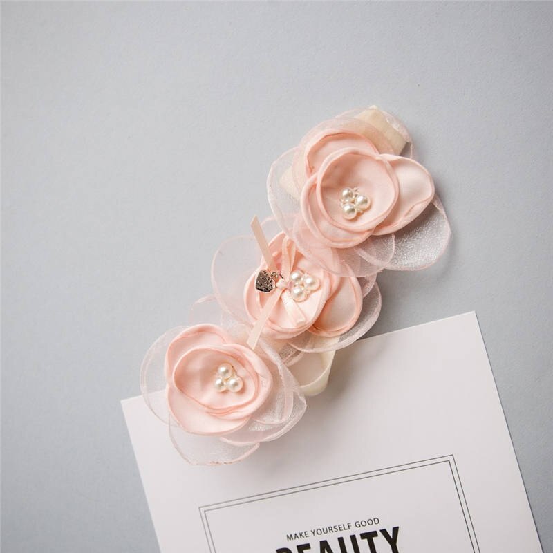 YUXIC Koreanische Stil Blume Baby Mädchen Stirnbänder Glitter Spitze Perlen Neugeborenen Geburtstag Party Stirnbänder Schöne Mädchen Headwear
