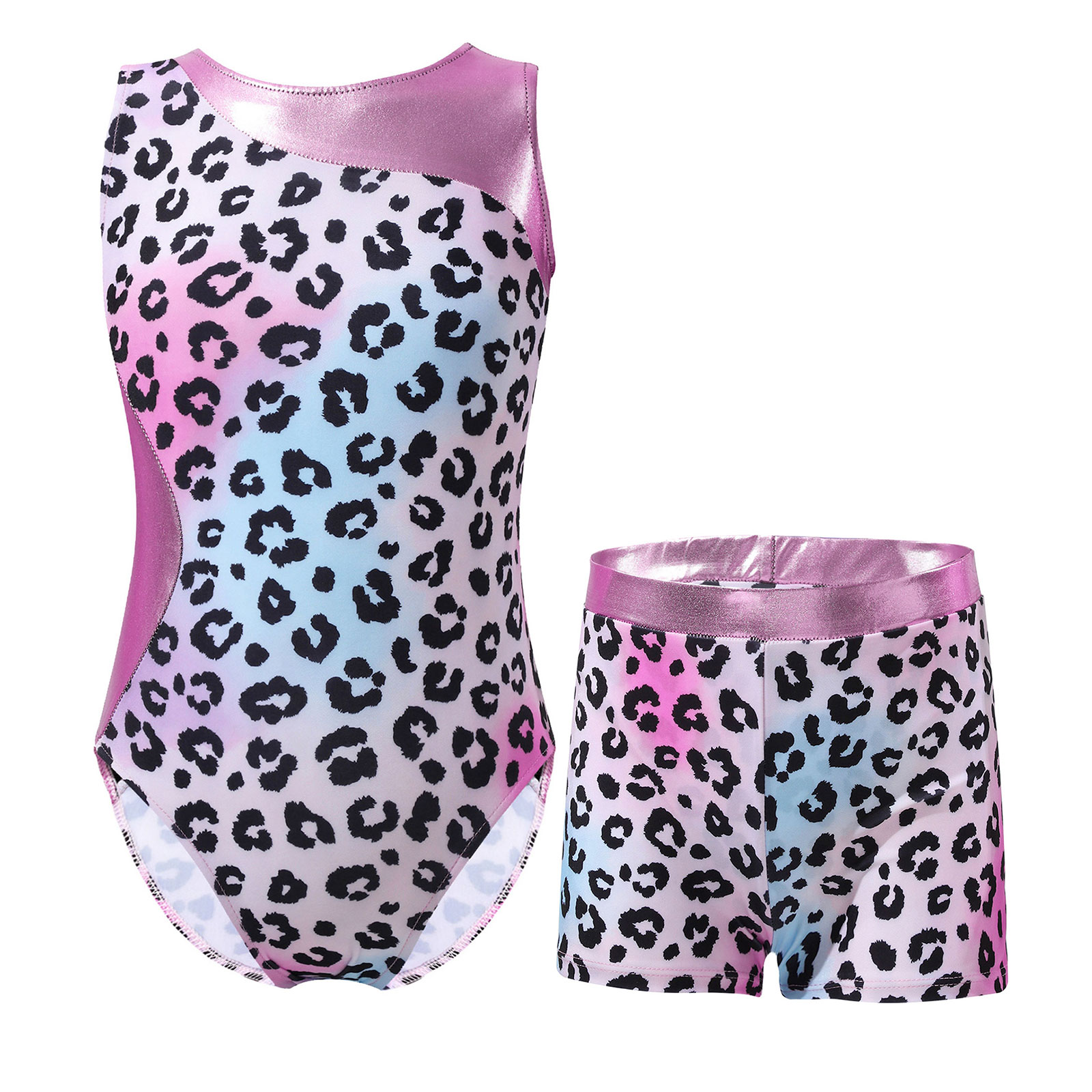 Leotardo de Ballet para niños y niñas, Body de gimnasia sin mangas con pantalones cortos, ropa de baile para clase de baile, entrenamiento, actuación en escenario: XS / Negro