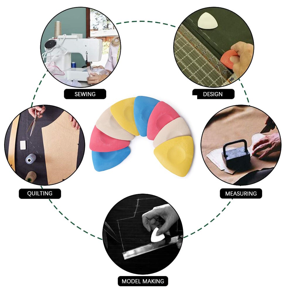 10PCS Tailor's Chalk Triangle Fabric Marker Chalk Sewing Patchwork Marker Clothing Pattern DIY Sewing Accessories