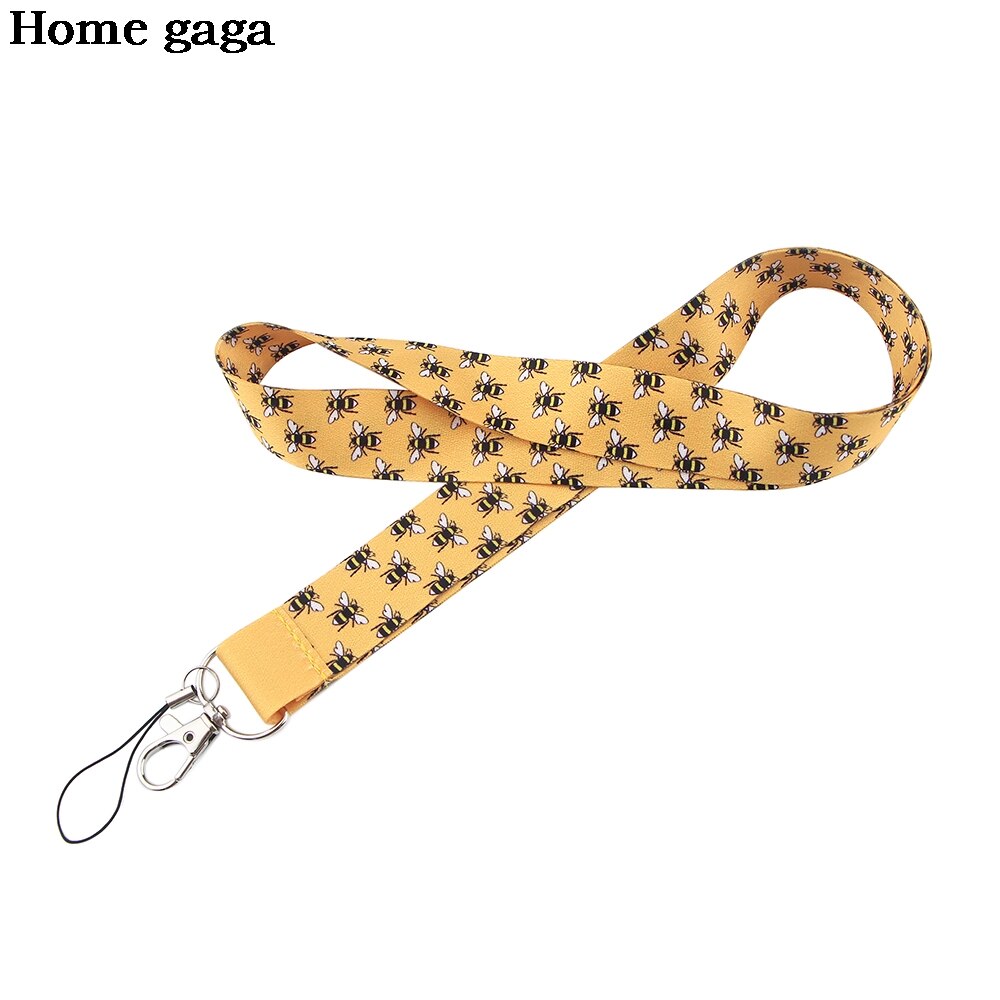 D3431 Homegaga Bee Neck Strap Lanyard Sleutelhanger Mobiele Telefoon Strap Id Badge Houder Touw Sleutelhanger Sleutelhanger Accessoire