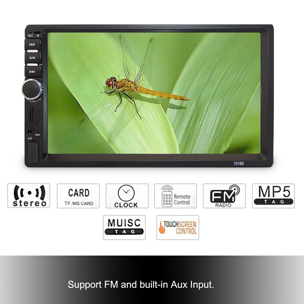 7 Inch Double 7018B 2 DIN Car FM Stereo Radio MP5 Player TouchScreen Multimedia player 4 Light Camera
