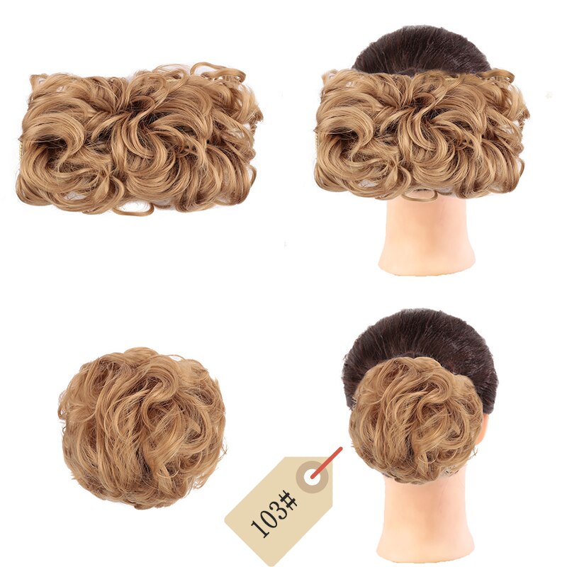 Dianqi Gignon Korte, Krullend, synthetische Blonde Haarspeld De Grote Pudding Haar Geknipt Om De Pruik Met Twee Plastic Kammen: 103