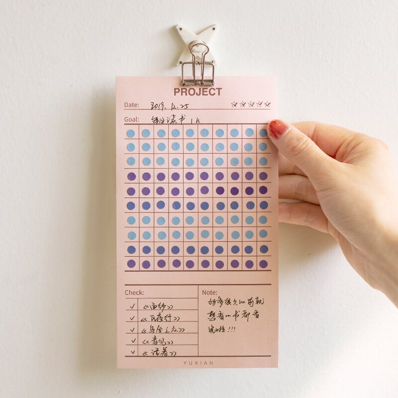 8 Sheets /Pack 30 100 Days Goal Tracker Challenge Project Planner Paper Sticker DIY Decor Stick Label Stationery