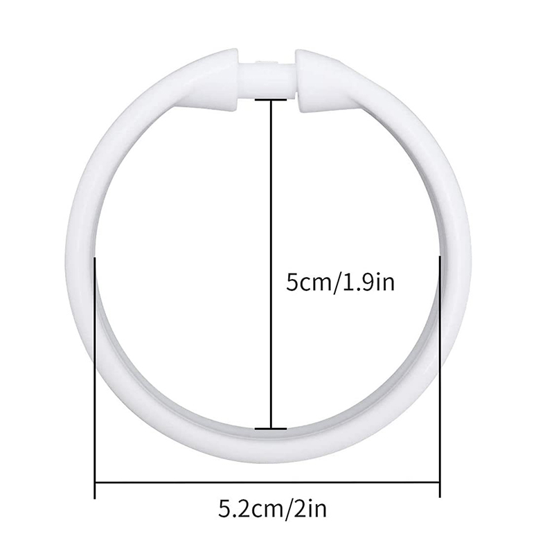 12 stk. åbne gardinringe gardinringe runde ringe bruseforhængsklemmer til gardiner og gardinstænger
