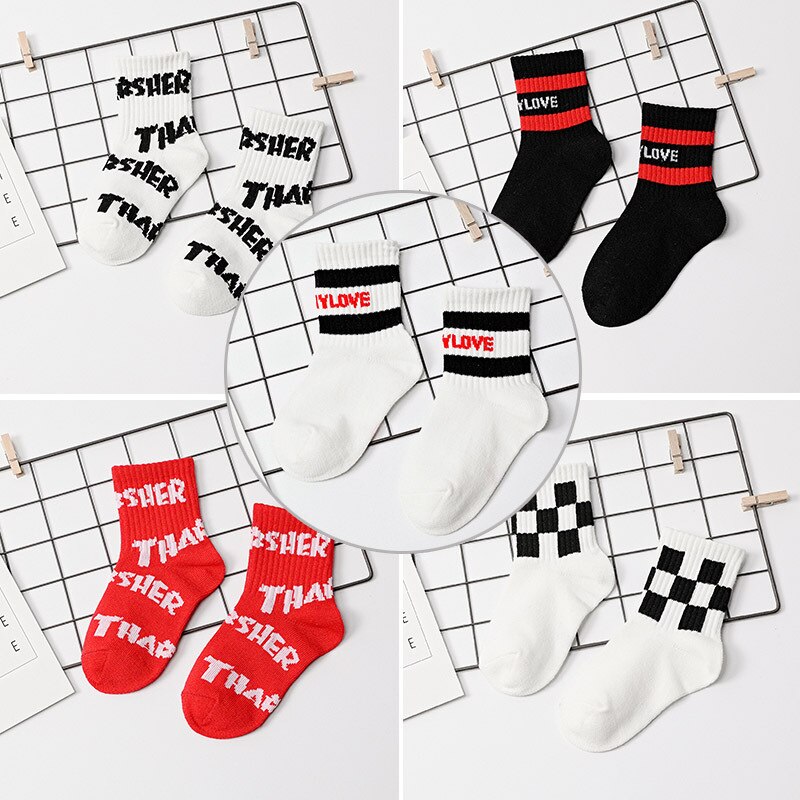 5 paare/los freundlicher Junge Mädchen Baumwolle Atmungs Kurze Röhre Sport Socken Freizeit modisch freundlicher Socken 3-12 T