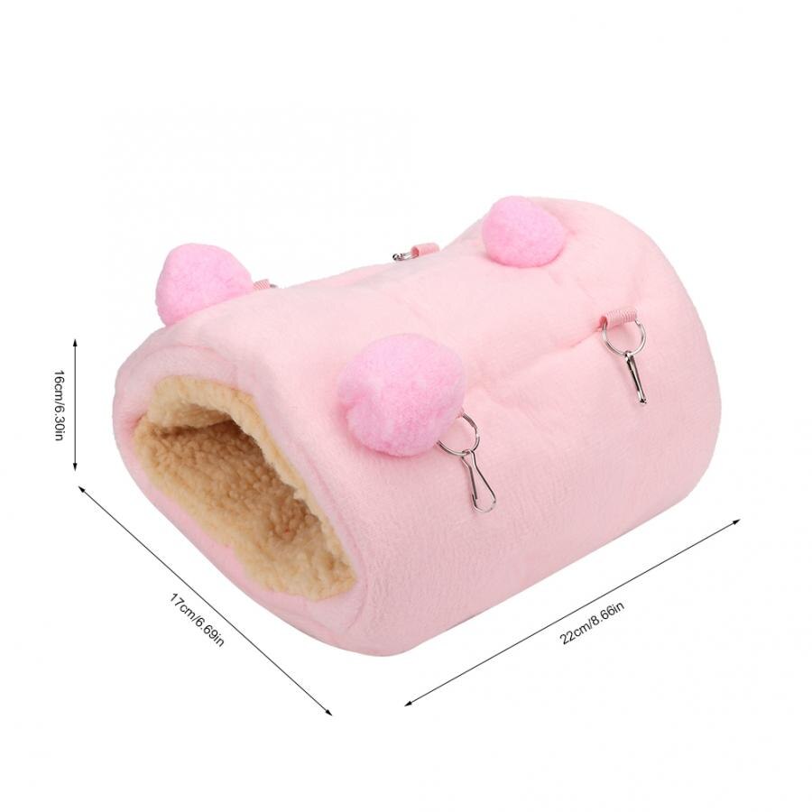 Tyk mini flannelette kæledyr hamster varm hængekøje hængende sove rede hus gynge seng til egern pindsvin hamster: Lyserød