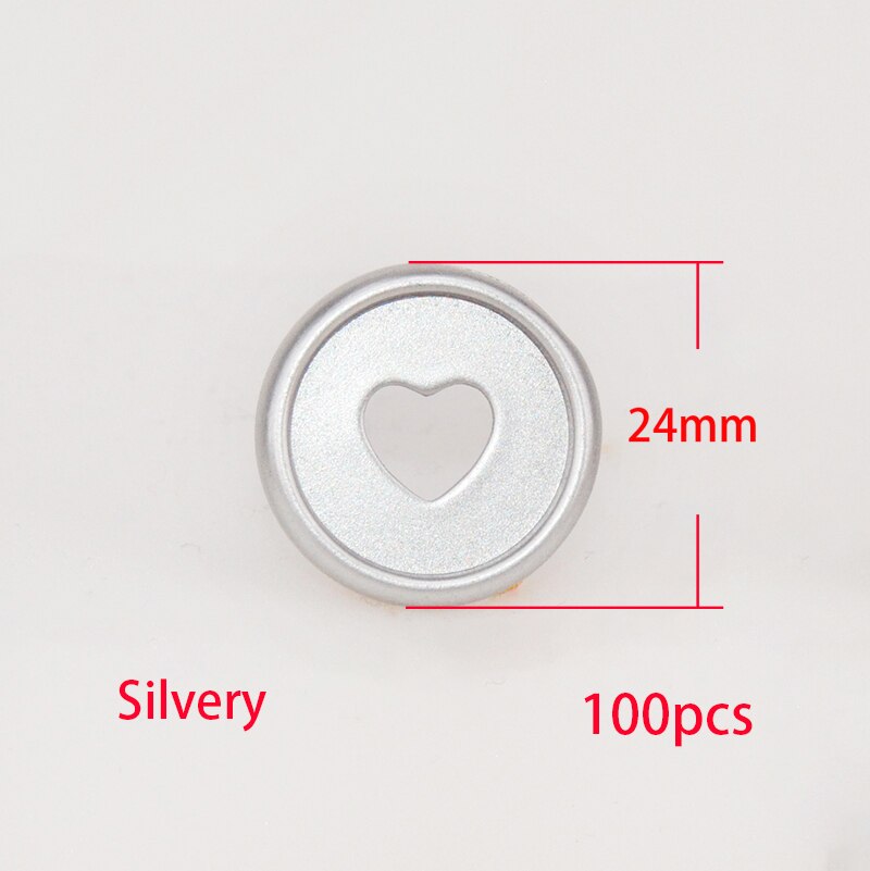 100Pcs Paddestoel Binding Discs Planner Bindmiddel Knop Paddestoel Disc Bindmiddel 24Mm Notebook Binder Ring Diy Scrapbook Schoolbenodigdheden: Silvery-100pcs