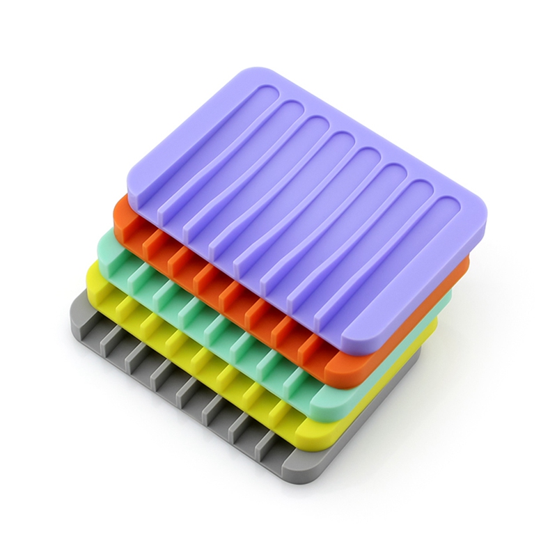 13 farver silikone fleksibel sæbeskål plade badeværelse sæbeholder sæbeboks