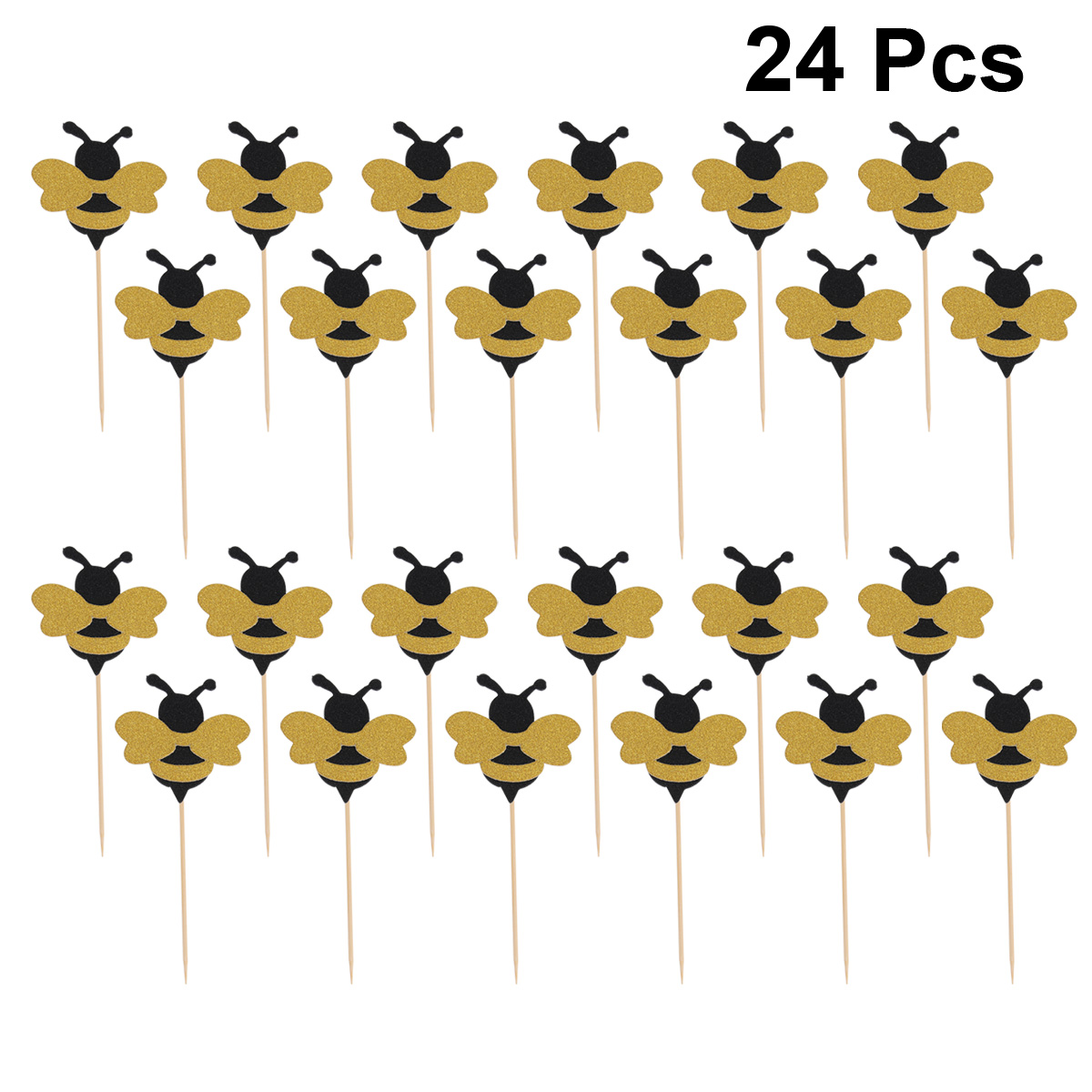 Décoration de gâteau abeille en bois Flash, décoration de fête, Cupcake de mariage, papier pour enfant, décoration d'anniversaire pour fille heureuse: Rouge