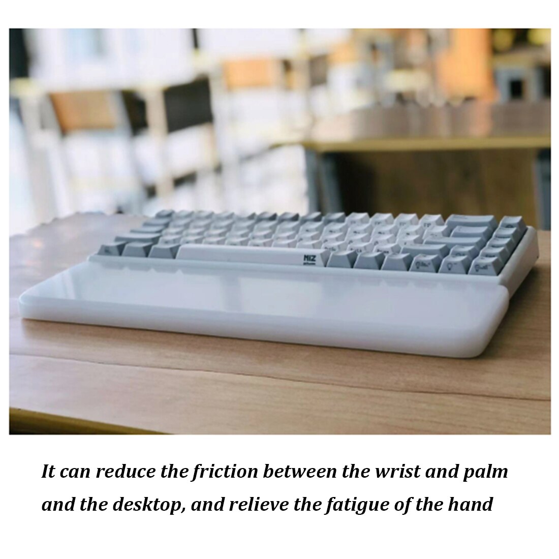 Resin Keyboard Palm Rest Pad Wrist Hand Pad For 61 87 104 Keys Mechanical Keyboard For Office Gaming PC Laptop Notebook - White
