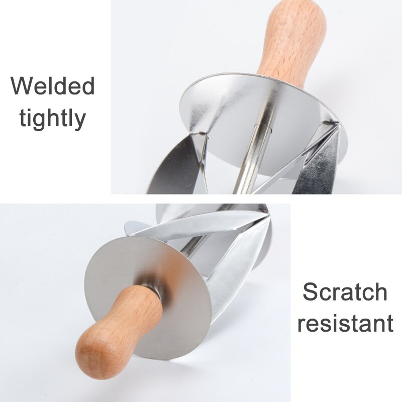 Rullende wienerbrøddejskærer rustfrit stål træhåndtag til fremstilling af croissantbrødbageværktøj