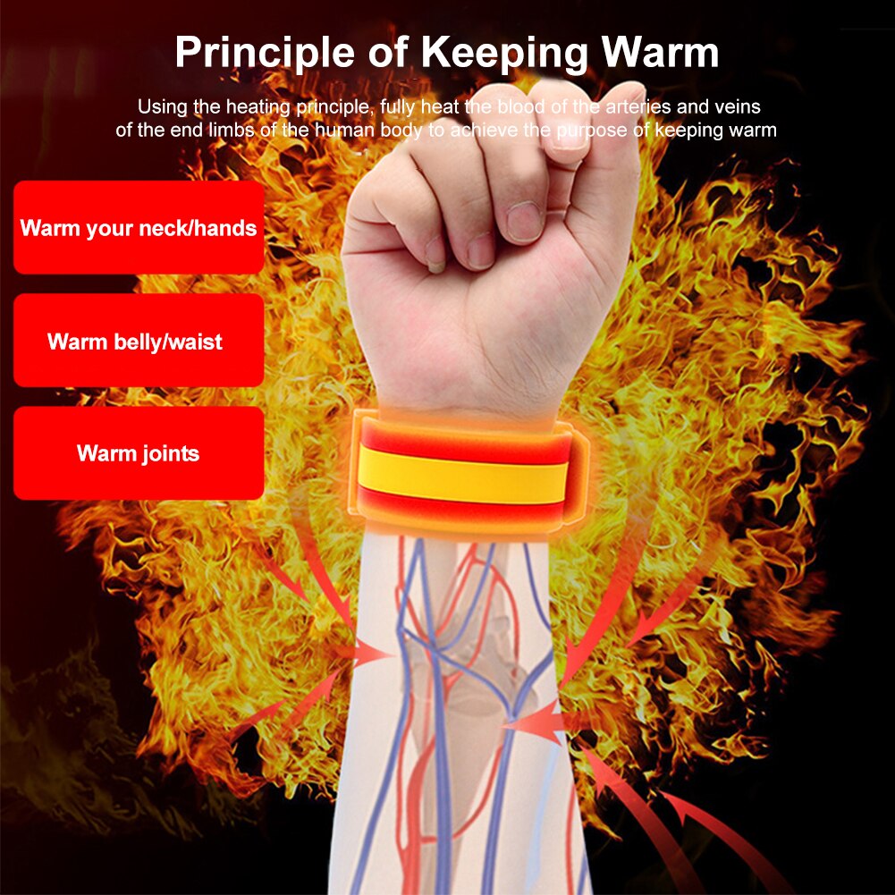 Smart Self-Warming Heating Winter USB Charging Intelligent Warm Heating Bracelet Wearable Wrist Warmers In Stock Fastshipping