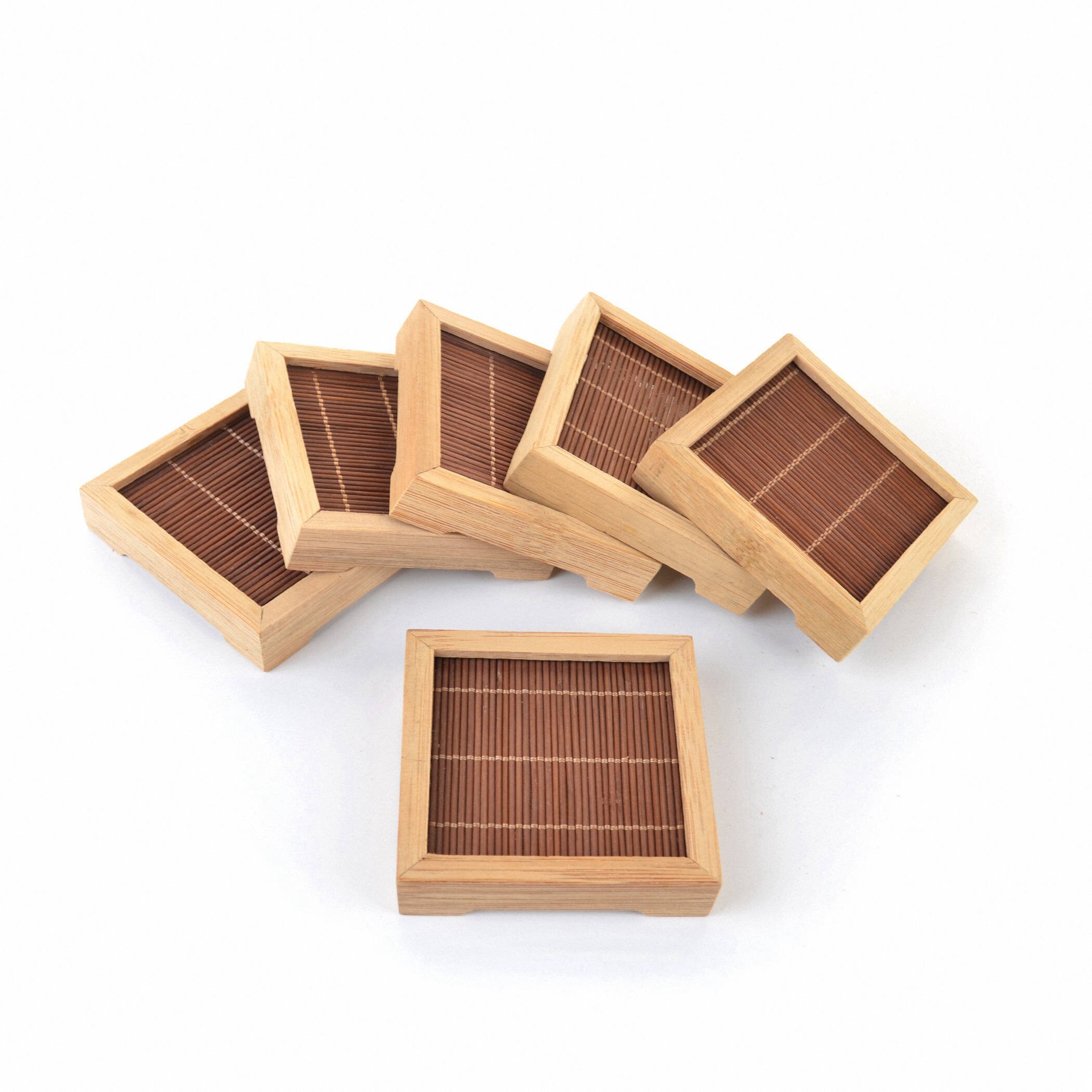 Bamboo Coasters Cup Mat Sets Tea Cup Saucers For Kungfu Tea