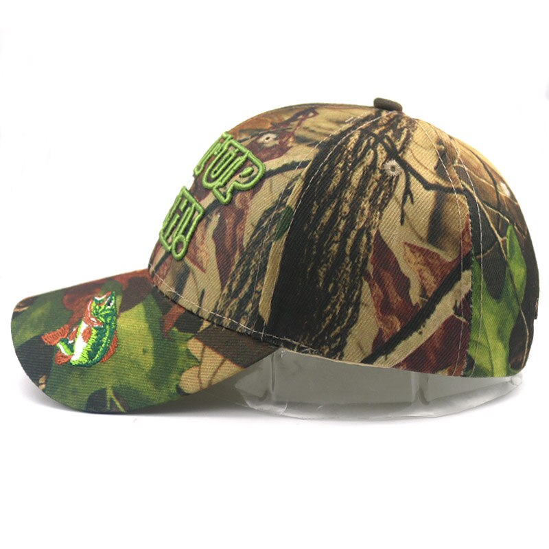 Camouflage baseball cap 3d broderi hold kæft fiske camouflage hatte unisex snapback hat rejsekasketter