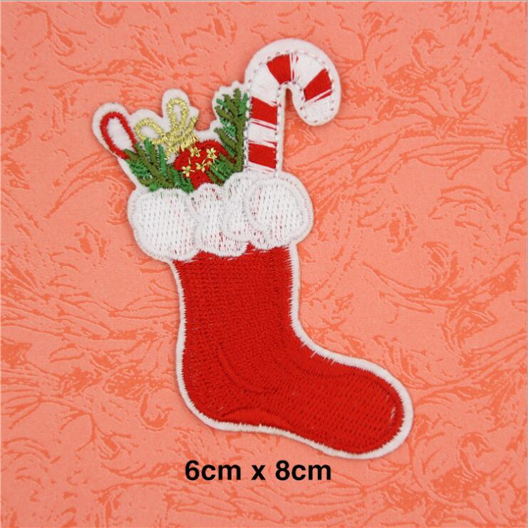 1Pcs Christmas Style Patch For Clothing Iron On Embroidered Sew Applique Cute Patch Fabric Badge Garment DIY Apparel Accessories: 4