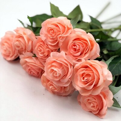 20 teile/satz Künstliche Blumen die Seide Blumen Weiß Real berühren Blumen Hochzeit Strauß Heimat Party Dekorative Party Blumen: 5