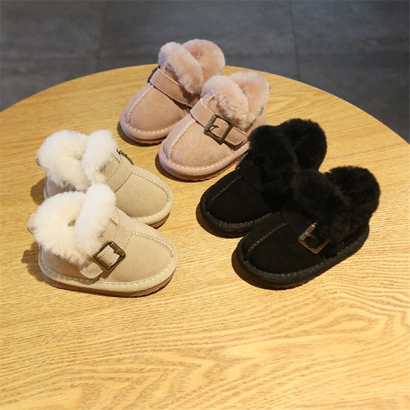 AOGT Warme Baby Winter Schuhe Kleinkind Kleinkind Baumwolle Schuhe Weichen Bequemen Schnalle Dekoration Plüsch Knöchel Baby Schnee Stiefel