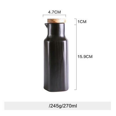 1Pc Nimitime Keramische Galze Zout Pot Japanse Stijl Jar Fles Nordic Stijl Art Olie Azijn Fles Keuken Servies: Black