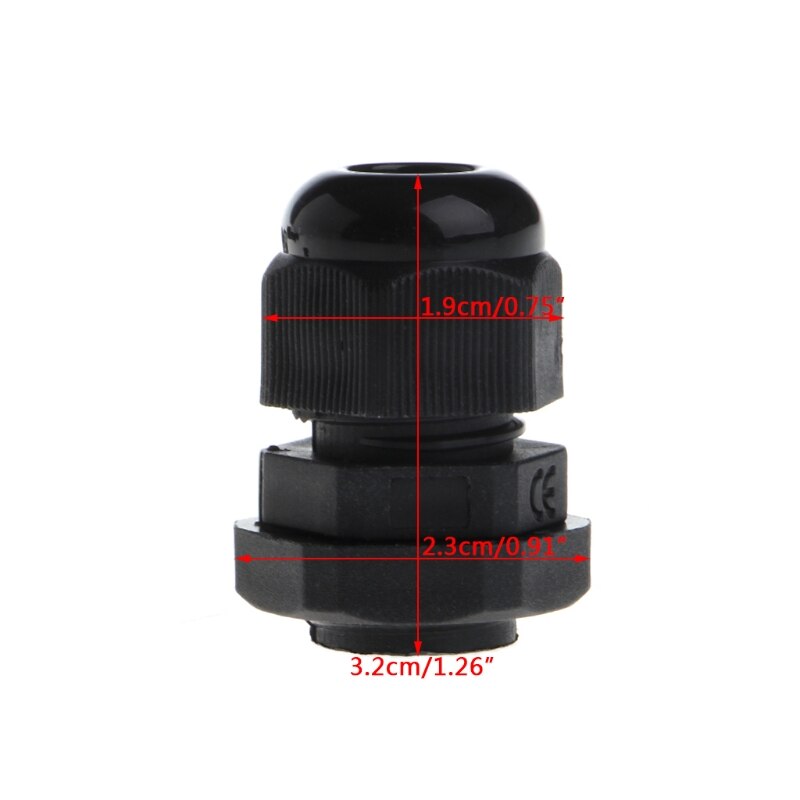 10 stk kabelgjennomføring  pg9 plast vanntett justerbar 3.5 - 8mm skjøter med pakning  m17e