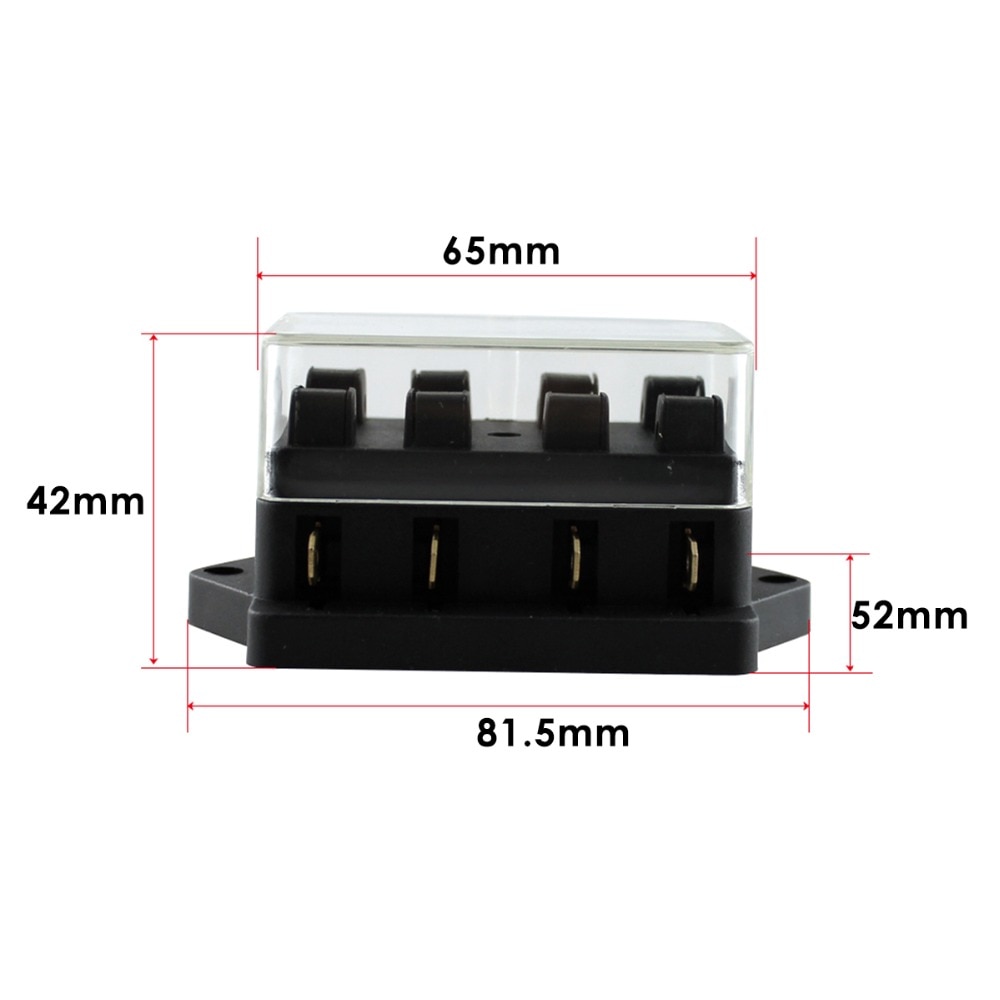 Fuse Holder Box 4Way Car Vehicle Circuit Automotive Blade Fuse Box With 5A 10A 15A 20A Fuse for Auto Car Boat Marine Trike