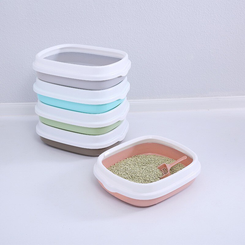 Anti Splash Cats Litter Box Pet Toilet Bedpans with Scoop Cat Dog Tray Sand Box Toilet for Training Tray Home Garden Cleaning
