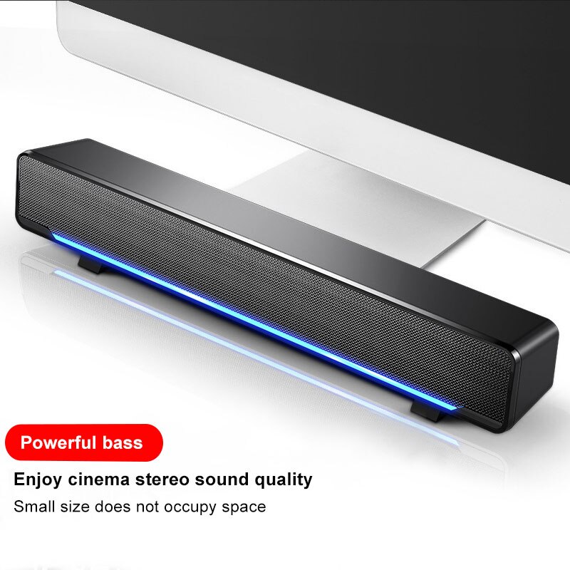 Njsj Soundbar, Maboo Usb Powered Sound Bar Speakers Voor Computer Desktop Laptop Pc, Zwart (Usb)