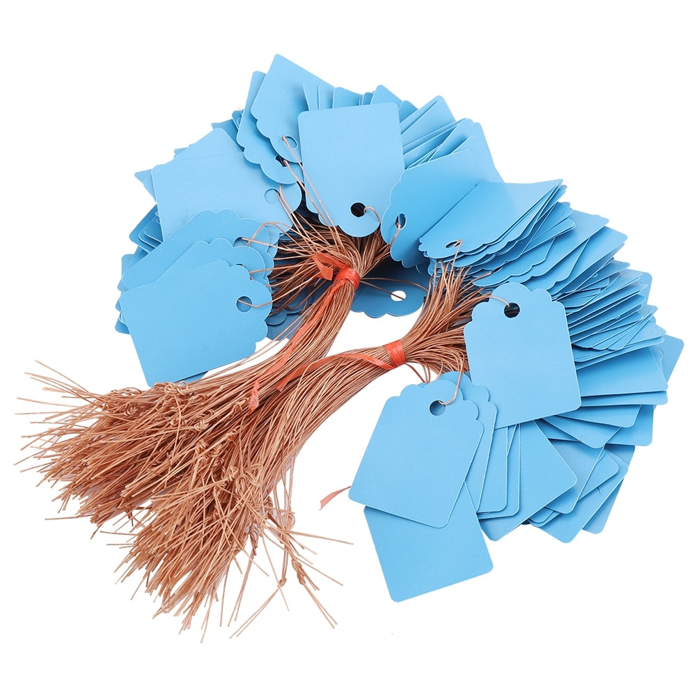 Genanvendelige 200 stk planter hænge tag etiketter såning have urtepotte plastik tags nummerplade hængende pvc haveredskaber: Blå