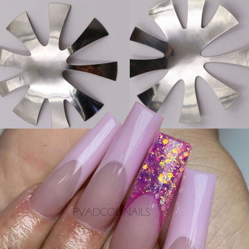 Nails Cutter Deep Oval Smile Line French Almond Nail Art Template Stainless Steel C Curve Tips Tools