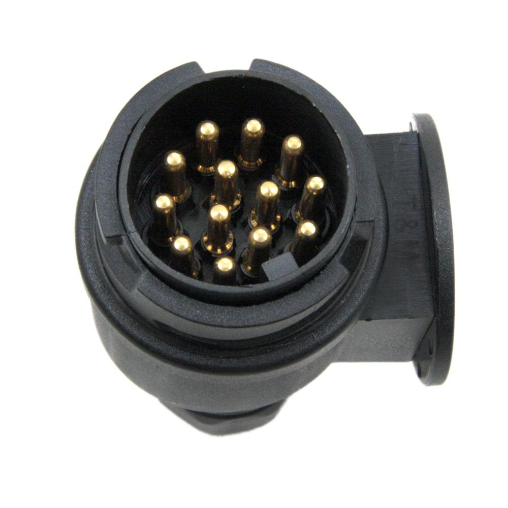 Tirol P3 European 13 Pin Trailer Plug Black frosted materials 13-Pole Trailer Connector 12V Towing Socket T22778