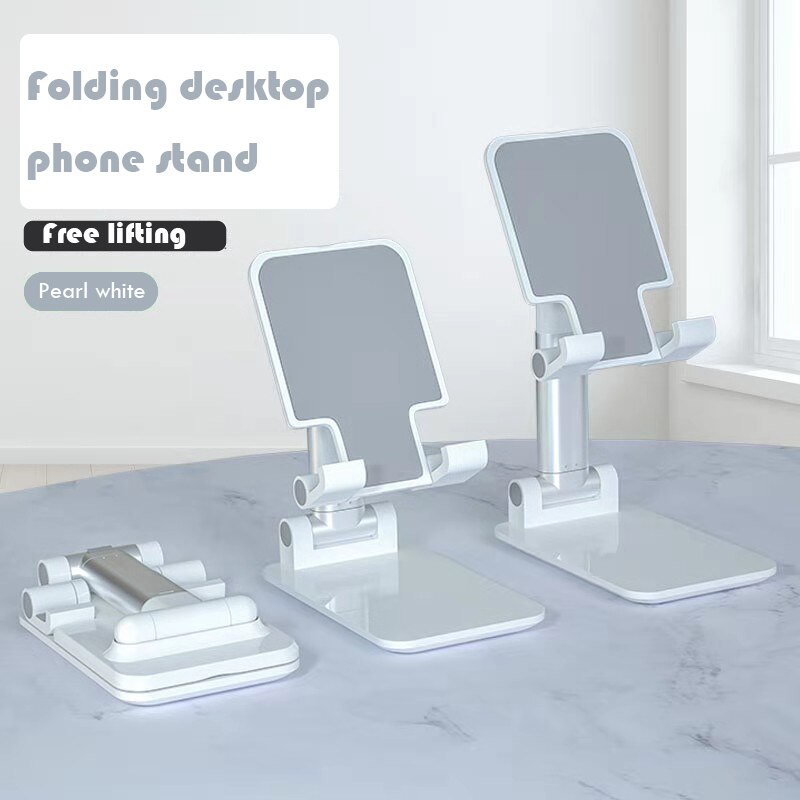 Folding Desktop Phone Stand,Mini Foldable Portable Thickening Drawing、Painting Reference Support: pearl white