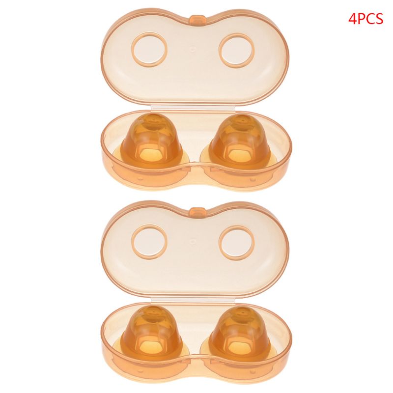 4 Pcs/2 box Nano Silver Silicone Nipple Corrector Teat Recessed Invagination Flat Suction Device Lactation Period Supplies